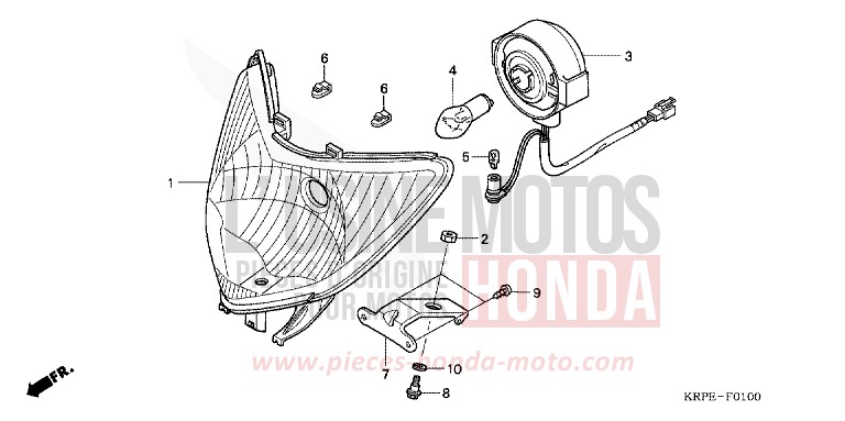 HEADLIGHT for SCV LEAD CANDY TAHITIAN BLUE (PB215) from 2003